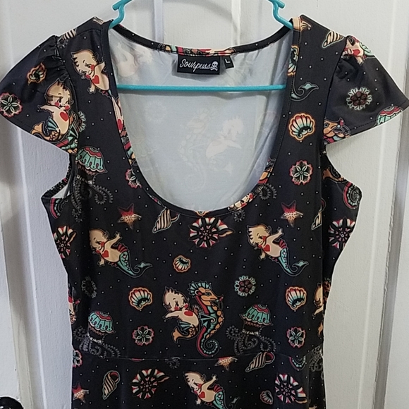 Sourpuss Dresses & Skirts - Sourpuss mermaid nautical cupie dress